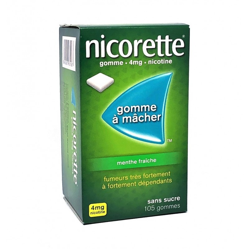 Nicotine 4mg Menthe Fraîcheur - Sevrage tabagique - 24 gommes à mâcher
